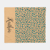 Leopard Animal Print Blauwgroen Tan Speciaal Fleece Deken (Voorkant (Horizontaal))