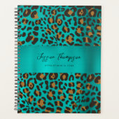 Leopard Animal Print Blauwgroen Turquoise Appointm Planner (Voorkant)