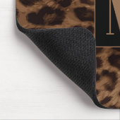 Leopard Animal Print Brown Black Chic Monogram Muismat (Hoek)