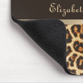 Leopard Animal Print Bruin & Gouden Streep Glamour Muismat (Hoek)