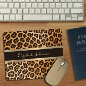 Leopard Animal Print Bruin & Gouden Streep Glamour Muismat