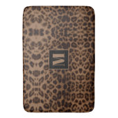 Leopard Animal Print Bruin zwart Chic Monogram Badmat (Voorkant Verticaal)