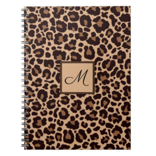 Leopard Animal Print Cheetah Monogram Initiaal Notitieboek