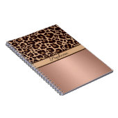 Leopard Animal Print Cheetah Roos Gold Trendy chic Notitieboek (Rechterzijde)