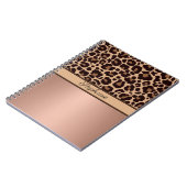 Leopard Animal Print Cheetah Roos Gold Trendy chic Notitieboek (Linkerzijde)