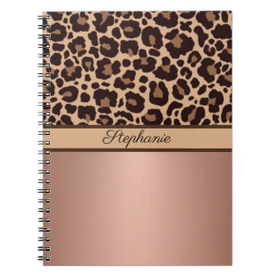 Leopard Animal Print Cheetah Roos Gold Trendy chic Notitieboek