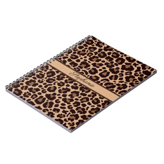 Leopard Animal Print Cheetah Roos Gold Trendy chic Notitieboek (Linkerzijde)