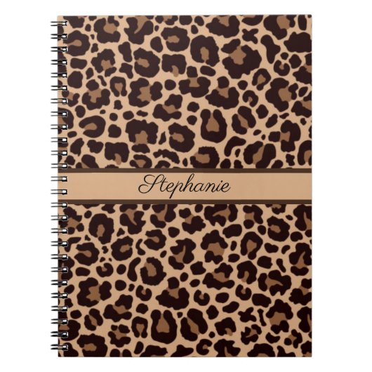 Leopard Animal Print Cheetah Roos Gold Trendy chic Notitieboek (Voorkant)