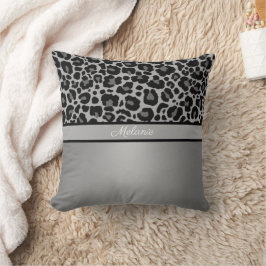 Leopard Animal Print Cheetah Silver Grey Kussen