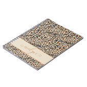 Leopard Animal Print Cream Black Tan, persoonlijk Notitieboek (Linkerzijde)