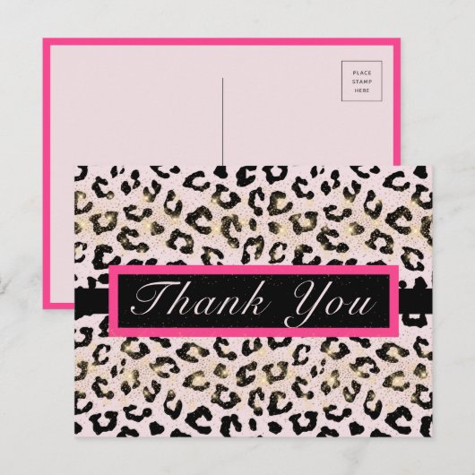 Leopard Animal Print Dank je Post Kaart (Voorkant / Achterkant)