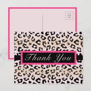 Leopard Animal Print Dank je Post Kaart