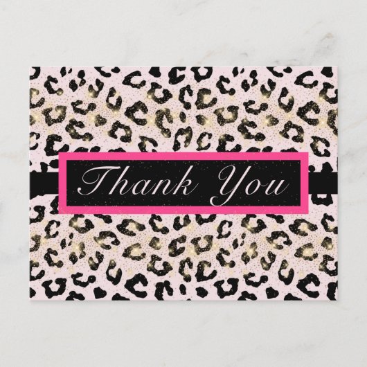 Leopard Animal Print Dank je Post Kaart (Voorkant)