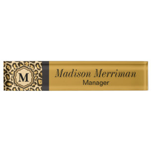 Leopard Animal Print   DIY-naam en -monogram Naambordje