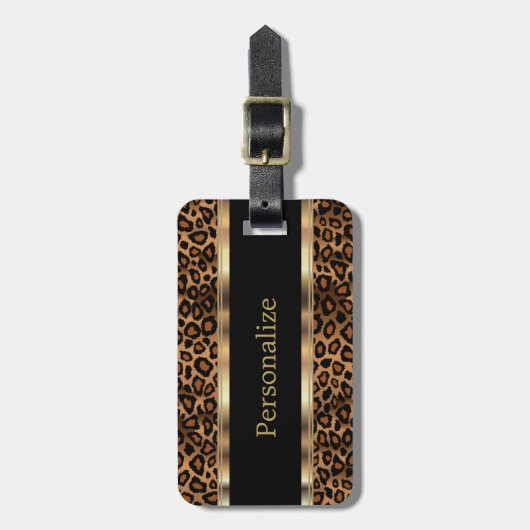 Leopard Animal Print | DIY-tekst Bagagelabel (Voorkant verticaal)