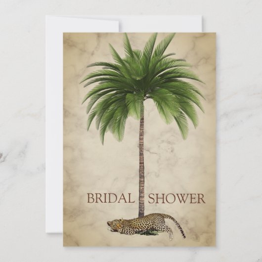 Leopard Animal Print Elegant Palm Vrijgezellenfees Kaart (Achterkant)