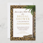 Leopard Animal Print Elegant Palm Vrijgezellenfees Kaart (Voorkant)