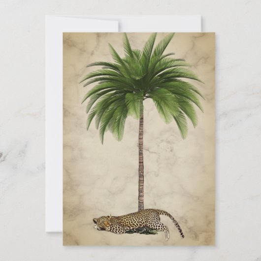 Leopard Animal Print Elegant Palm Vrijgezellenfees Kaart (Achterkant)