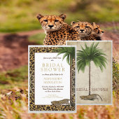 Leopard Animal Print Elegant Palm Vrijgezellenfees Kaart