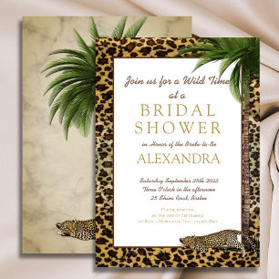 Leopard Animal Print Elegant Palm Vrijgezellenfees Kaart