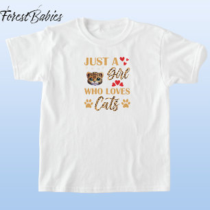 Leopard Animal Print Font, meisje dat van katten h T-shirt
