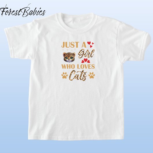 Leopard Animal Print Font, meisje dat van katten h T-shirt
