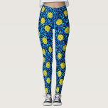 Leopard Animal Print Fun Blue Yellow Pickleball Leggings<br><div class="desc">Neem je spel mee met deze leuke pickleball-leggings met gele pickleballetjes tegen een achtergrond van een blauwe luipaard dierlijke afdruk. Geweldig voor dagelijks rec-spelen,  toernooi spelen of gewoon rond de stad lopen.</div>
