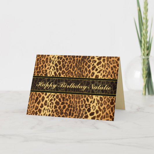 Leopard Animal Print gepersonaliseerd Kaart (Voorkant)