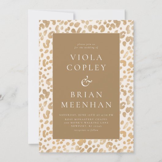 Leopard Animal Print Glam Classic Wedding Kaart (Voorkant)