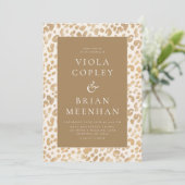 Leopard Animal Print Glam Classic Wedding Kaart (Staand voorkant)
