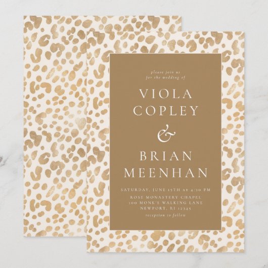Leopard Animal Print Glam Classic Wedding Kaart (Voorkant / Achterkant)
