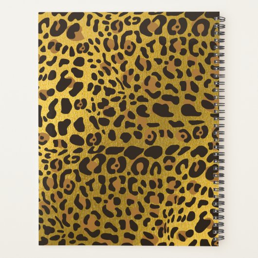 Leopard Animal Print Gold Foil Benoeming Book Planner (Achterkant)