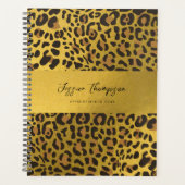Leopard Animal Print Gold Foil Benoeming Book Planner (Voorkant)