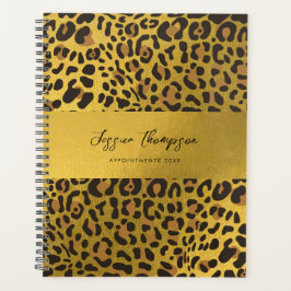 Leopard Animal Print Gold Foil Benoeming Book Planner