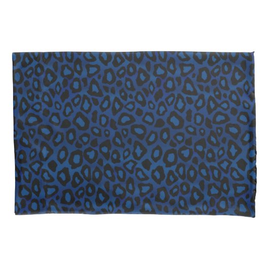 Leopard Animal Print in Blue Kussensloop (Voorkant)