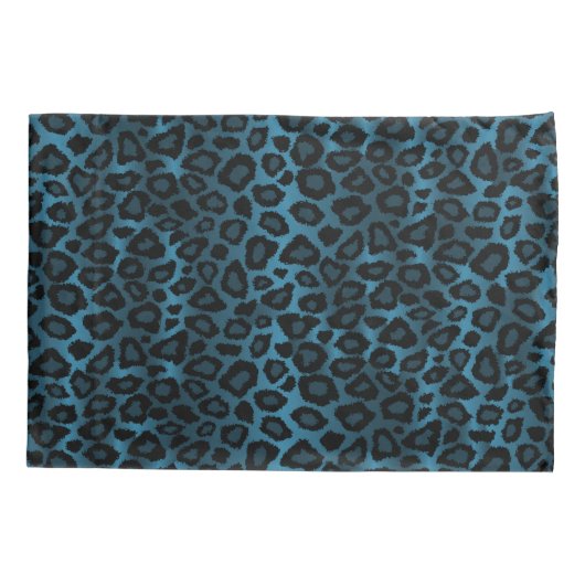 Leopard Animal Print in Blue Kussensloop (Achterkant)