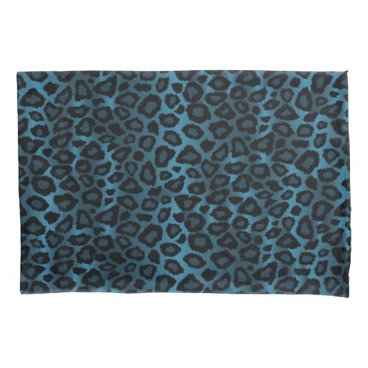 Leopard Animal Print in Blue Kussensloop (Voorkant)