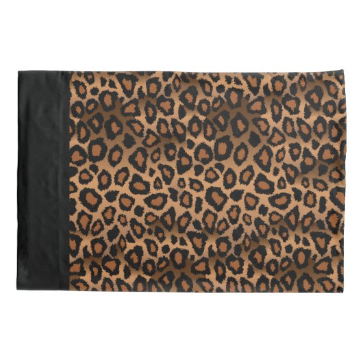 Leopard Animal Print in bruin en zwart Kussensloop (Achterkant)