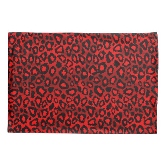 Leopard Animal Print in het rood Kussensloop (Achterkant)