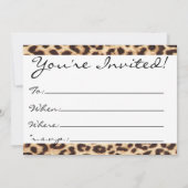 Leopard/Animal Print Invitation Kaart (Achterkant)