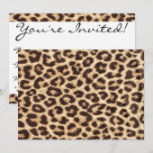 Leopard/Animal Print Invitation Kaart (Voorkant / Achterkant)