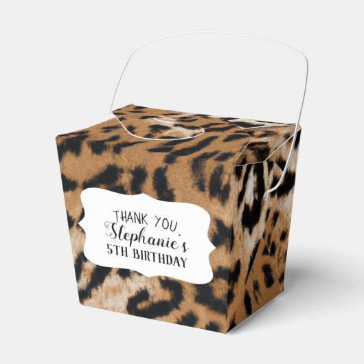 Leopard Animal Print Kids Birthday Party Bedankdoosjes (Voorkant Zijde)