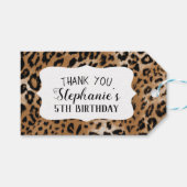 Leopard Animal Print Kids Birthday Party Cadeaulabel (Voorkant (Horizontaal))