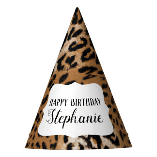 Leopard Animal Print Kids Birthday Party Feesthoedjes