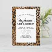 Leopard Animal Print Kids Birthday Party Kaart (Staand voorkant)