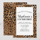 Leopard Animal Print Kids Birthday Party Kaart (Voorkant / Achterkant)