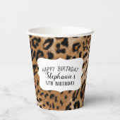 Leopard Animal Print Kids Birthday Party Papieren Bekers (Achterkant)