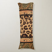 Leopard Animal Print Lichaamskussen (Voorkant Verticaal)