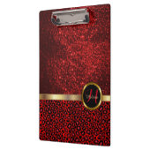 Leopard Animal Print met Red Glitter  Klembord (Links)