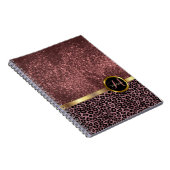Leopard Animal Print met Roos Gold Glitter Notitieboek (Rechterzijde)